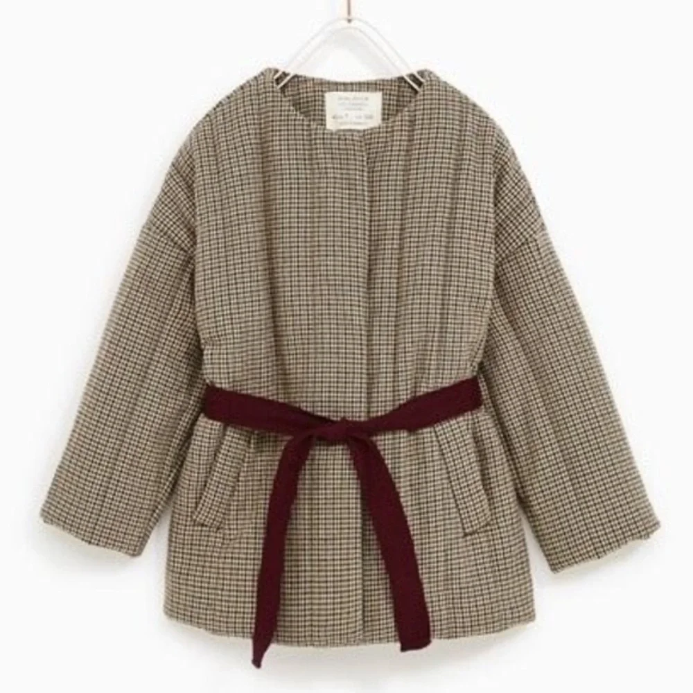 Zara Girls quilted houndstooth jacket size 13/14